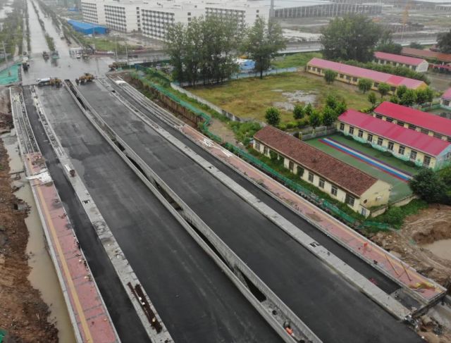 济南起步区崔寨北一期市政道路全线贯通