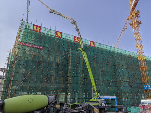 中建筑港淄川生物医药产业园项目，12个单体主体结构全部封顶