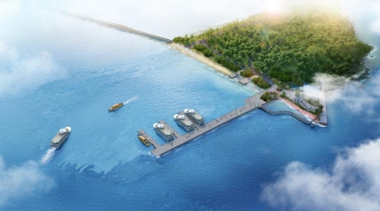 烟台崆峒岛项目码头效果图