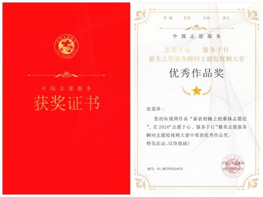 张爱萍-2024最美志愿服务瞬间主题短视频大赛“优秀作品奖”
