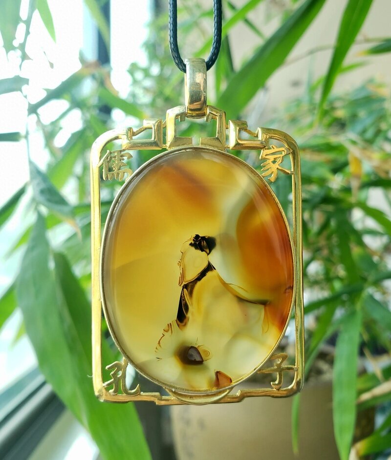 海洋玉髓《子在此石》|一块石,凝一位圣人|赏石修心