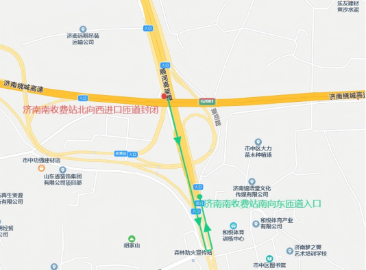 C:/Users/86152/Desktop/济南南收费站封闭L匝道绕行路线（修改）.png济南南收费站封闭L匝道绕行路线（修改）