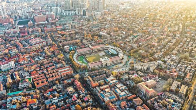 天津五大道景区航拍