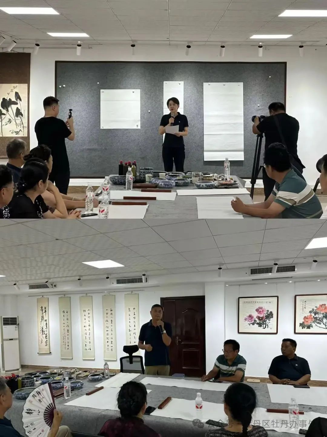 菏泽市牡丹区牡丹街道洪福社区“消暑书画课”开课 笔墨飘香润民心