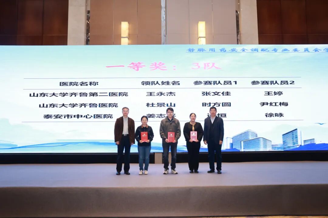 山东大学齐鲁第二医院获山东省静脉用药集中调配专业技能竞赛一等奖