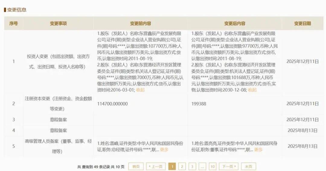 东营港建投注册资本增至近20亿,原第二大股东持股比例上升至51%