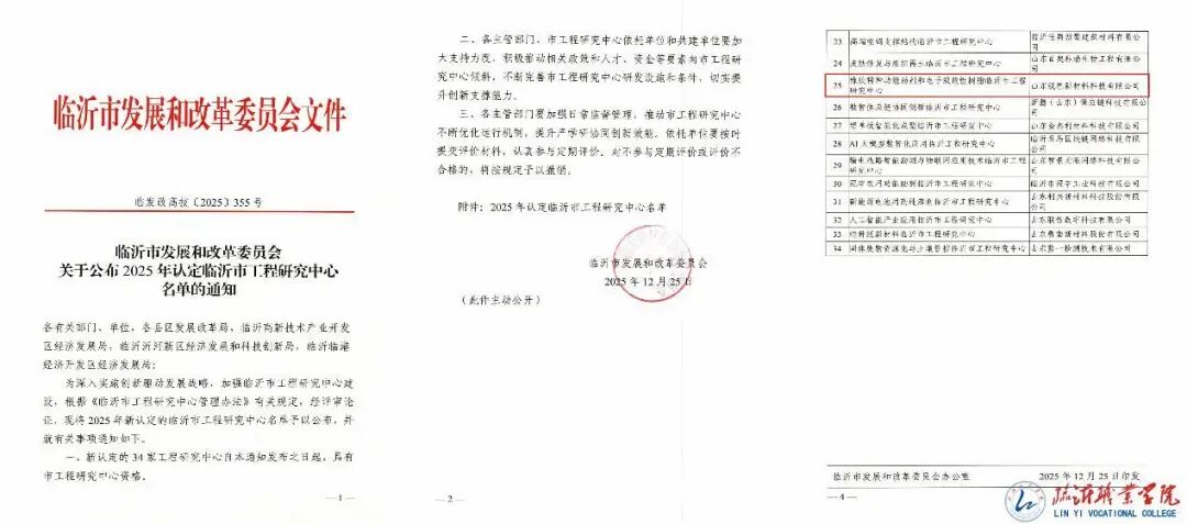 科创赋能,喜报频传!临沂职业学院发明杯摘佳绩,工程研究中心获批