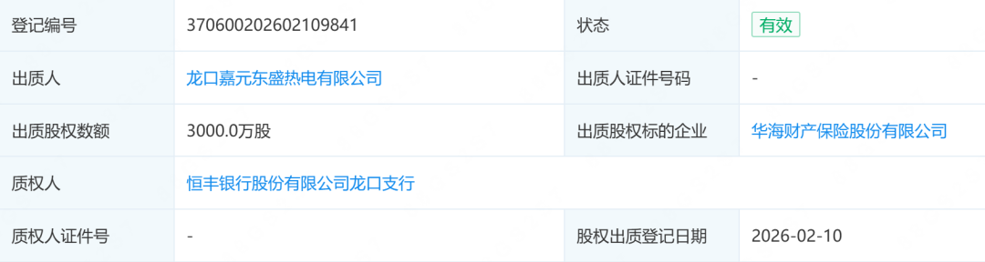 华海保险约4.4亿元股权被冻结,1家分支机构被标记“严重违法”