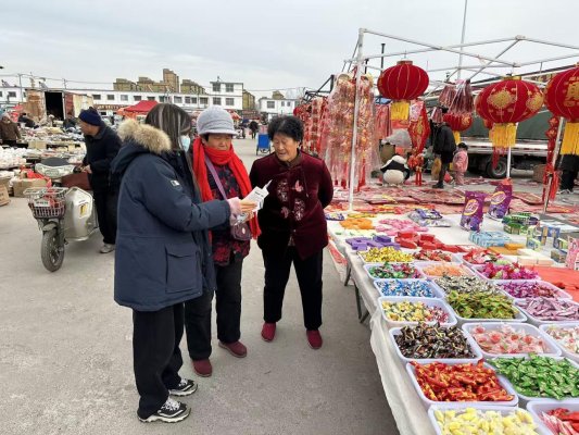 瑞众保险山东分公司枣庄中支走进齐村年货大集开展防范非法金融活动“迎新春”宣传活动