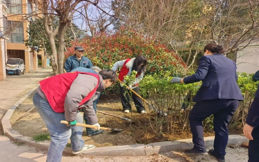 济宁市任城区李营街道苗营社区开展“不负春光添新绿”志愿服务活动