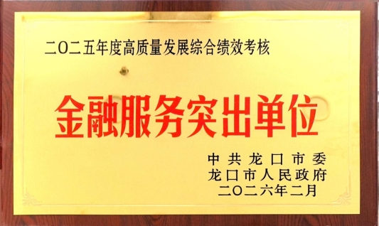 平安产险龙口支公司荣获“金融服务突出单位”称号