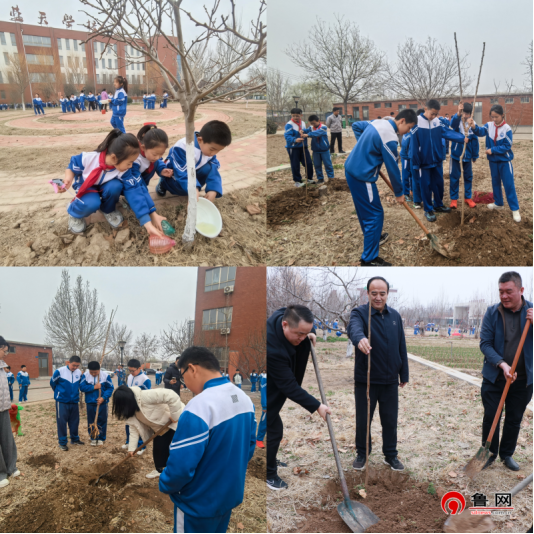 “绿动未来,共植希望”山东省儒商研究会德州联络处平原工作委员会开展“儒商实践课堂”之走进平原蓝天学校植树活动。