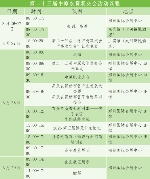 第23届中原农资双交会四大亮点前瞻