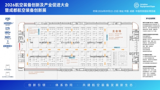 展位图抢先看席位火热预定2026航空装备创新及产业促进大会暨成都航空装备创新展(图1)