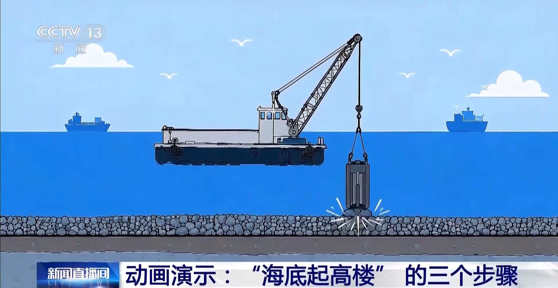 巨型沉箱稳稳入海 带你看懂填海造港全步骤
