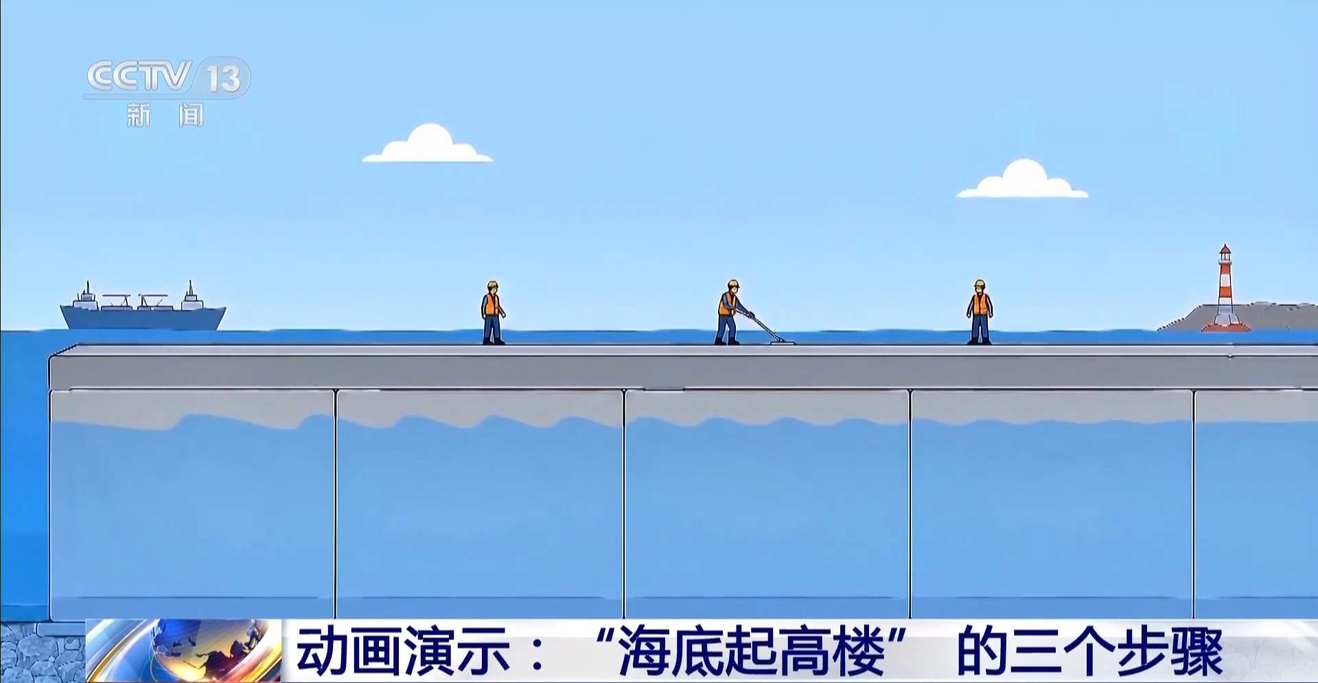 巨型沉箱稳稳入海 带你看懂填海造港全步骤