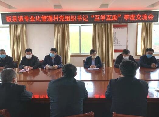 莒南县板泉镇召开专业化管理村党组织书记互学互助季度交流会