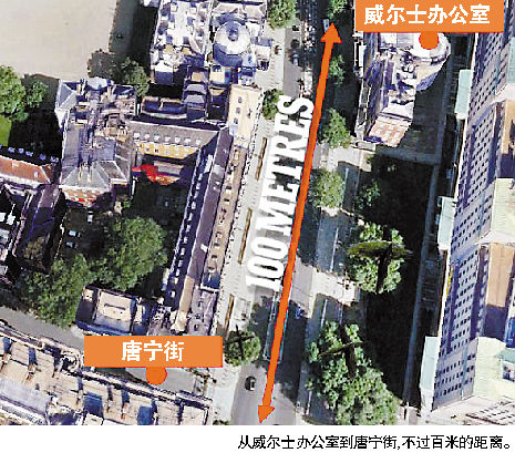 从住处到办公室，不到百米距离。