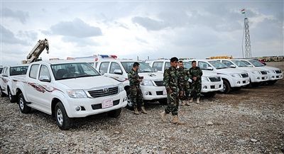 土耳其援助15辆汽车支持库尔德武装打击“伊斯兰国”。 资料图