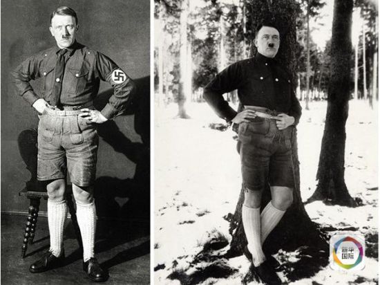 被希特勒封杀的短裤加长袜组合照。（图片来源：《每日邮报》网站）