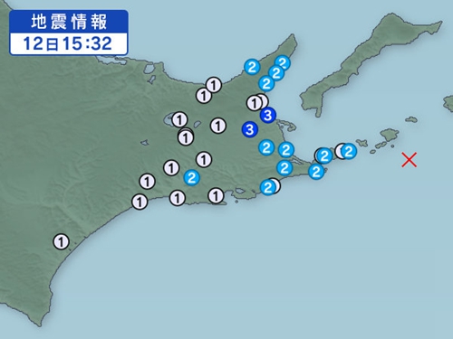 日本根室半岛发生里氏4.8级地震未引发海啸