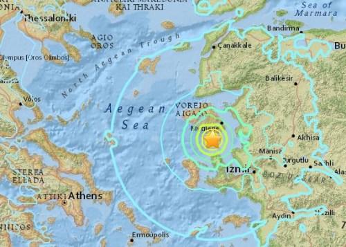 爱琴海发生里氏6.3级地震希腊至少10人受伤（图）