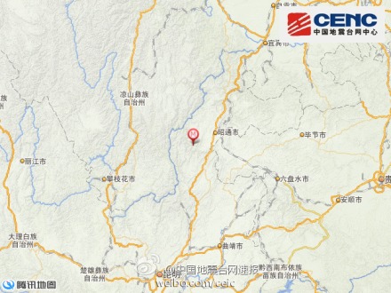 云南昭通市鲁甸县发生3.2级地震震源深度11千米