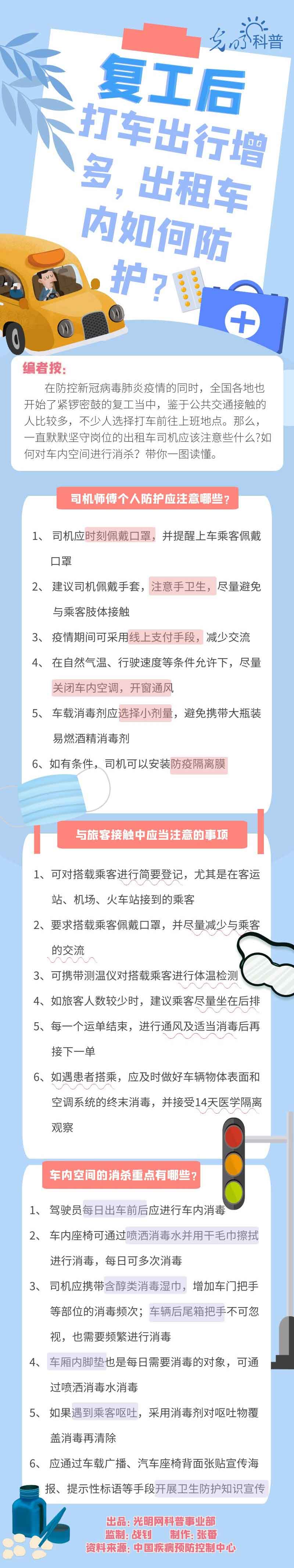 【防疫科普】复工后打车出行增多，出租车内如何防护？