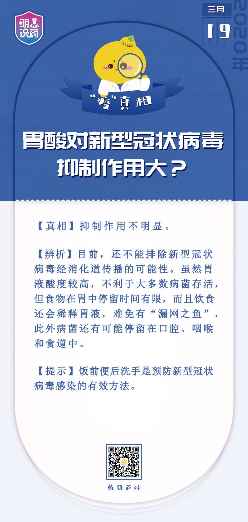 辟谣丨胃酸对新型冠状病毒抑制作用大？