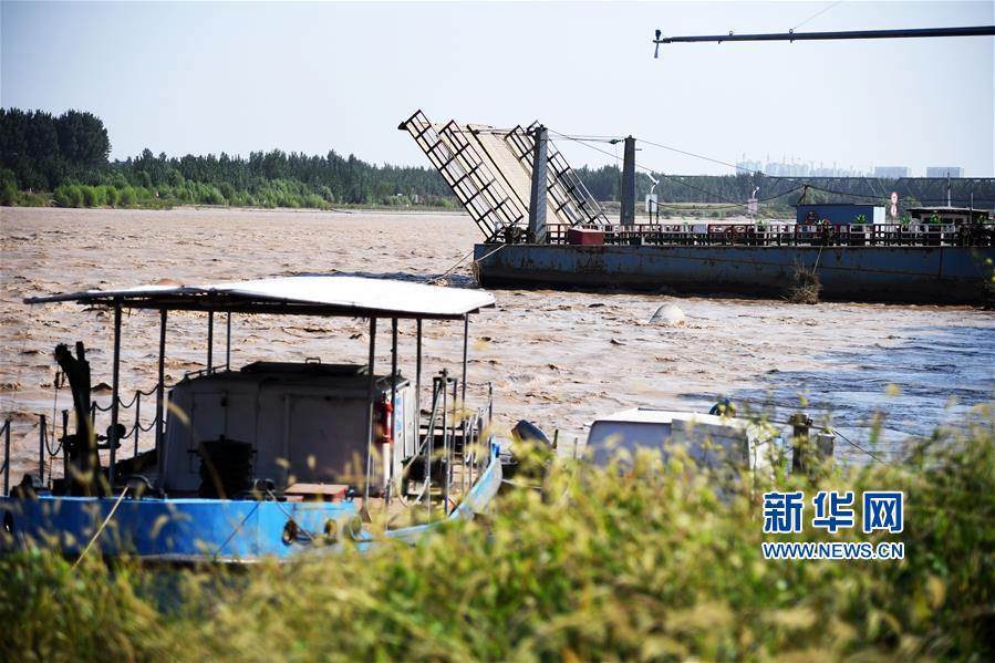 （环境）（3）黄河2019年第3号洪水逼近  济南暂时拆除泺口浮桥