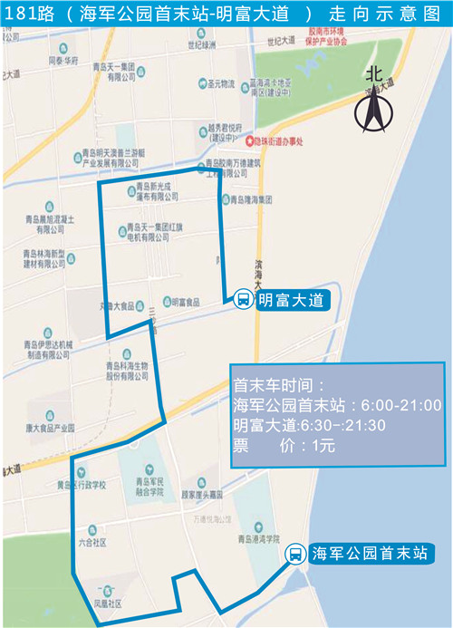 6日起青岛西海岸新区新开1条公交线路优化调整1条公交线路