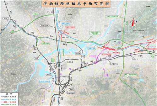 济南铁路枢纽总平面布置图。