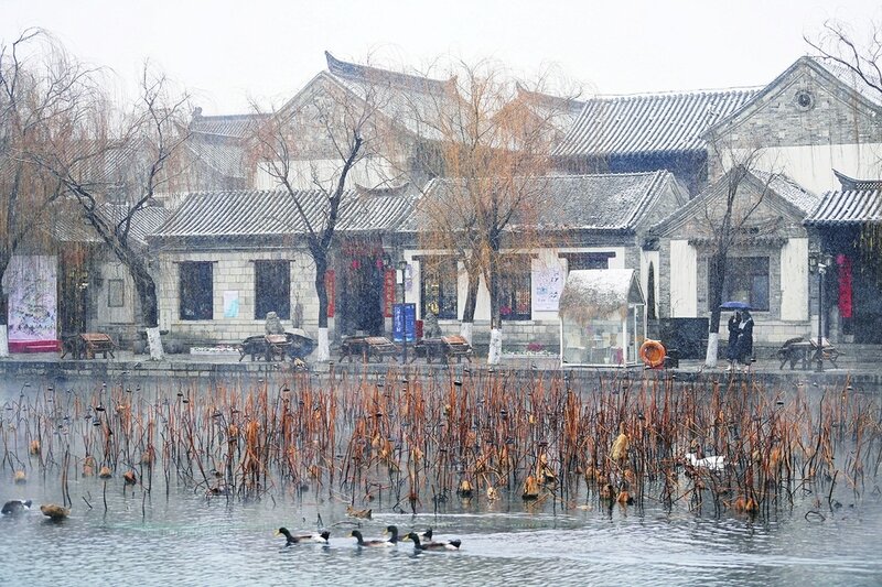 雪中景：雪舞城如画 雾笼泉更欢