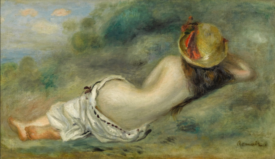 皮埃尔·奥古斯特·雷诺阿(Pierre-Auguste Renoir，1841~1919)，《草地上的女子》