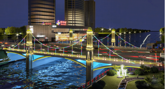 定了潍坊东风桥重建采用梁拱组合方式