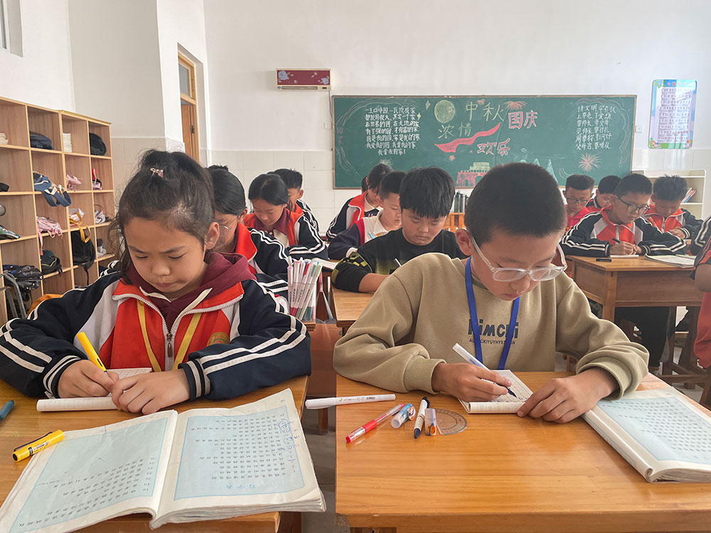 日照市莒县果庄镇梭庄小学开展汉字书写比赛活动