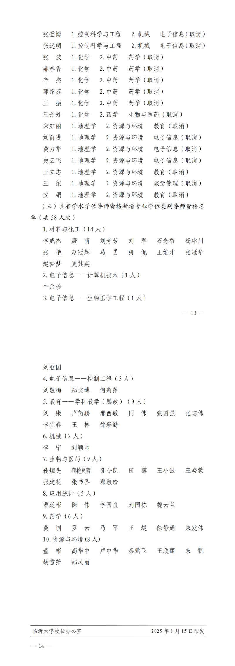 临沂大学公布2024年硕士研究生指导教师遴选与资格调整结果