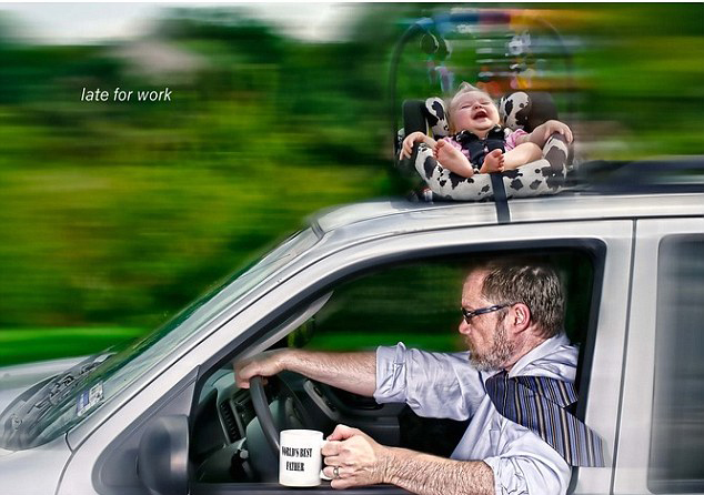 美"超级奶爸"拍搞笑亲子照 走红网络【图】